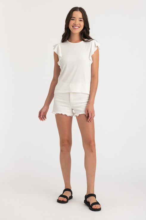 Jolene-Cropped Ruffle Tank